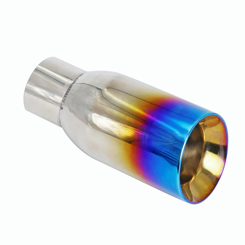 Stainless Exhaust Tip Slant Cut Duo Layer Blue Burnt Muffler Exhaust Tip 2.5 Inlet 3.5 Outley