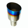 Custom 2.5In 4Out Polished Stainless Exhaust Single Layer Slant Tip Blue Burnt New