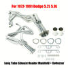 For 72-91 1972-1991 Dodge Pair 4-1 Long Tube Exhaust Header Manifold + Collector Header Exhaust
