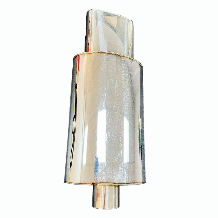 5.5" Wide Euro Oval Tip T-304 Stainless Steel Weld-on Muffler Exhaust 2.5" Inlet