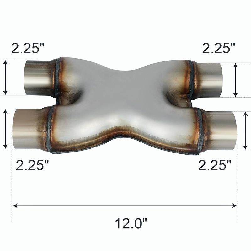 X-Pipe 2 1/4" X 2.25" Exhaust Adapter Connector Dual Coupling