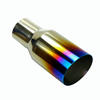 Polished Stainless  2X Blue Burnt Exhaust Single Slant Cut Tip 2.5 In 3.5 Out