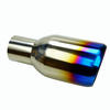 Polished Stainless Blue Burnt Exhaust Double Layer Slant Tip 2.5Inlet 4Out