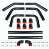 UNIVERSAL 2.5" ALUMINUM 8PCS TURBO INTERCOOLER PIPING PIPE KITS+CLAMP CHROME/BLK