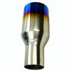  Polished Stainless 2X 2.5In 4Out Blue Burnt Exhaust Single Layer Straight Tip