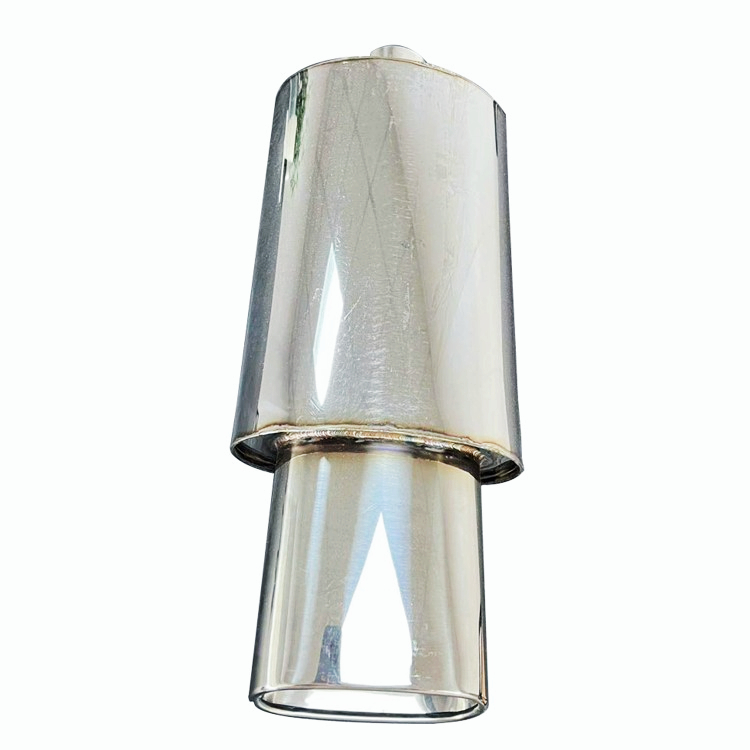 5.5" Wide Euro Oval Tip T-304 Stainless Steel Weld-on Muffler Exhaust 2.5" Inlet