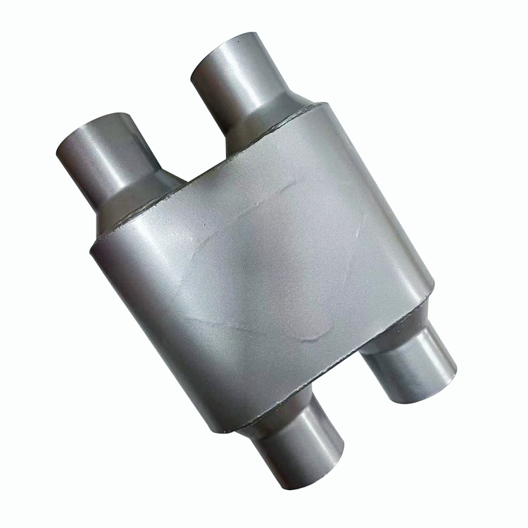 Chambered Offset Dual 2.5" Inlet - Outlet Performance Exhaust Muffler 13" Long