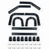 UNIVERSAL 8PC 2.5" ALUMINUM FMIC INTERCOOLER PIPING+SILICONE HOSE+ T-CLAMP BLACK