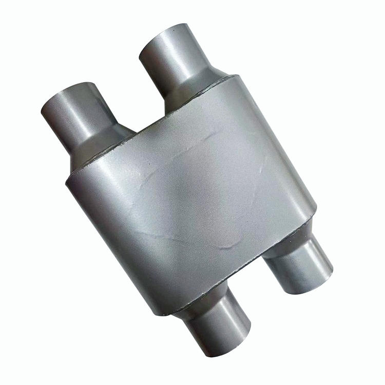 Chambered Offset Dual 2.5" Inlet - Outlet Performance Exhaust Muffler 13" Long