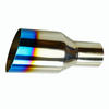 Custom 2.5In 4Out Polished Stainless Exhaust Single Layer Slant Tip Blue Burnt New