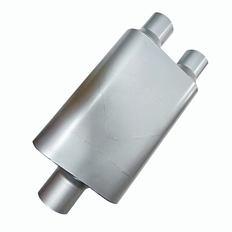 Chambered Center 3" Inlet - 2.5 inch Dual Outlet Muffler 19" Long Agressive Deep