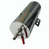 New 3" x 8" Polished Stainless Radiator Over Flow Tank Can W/ Drain Valve 20oz
