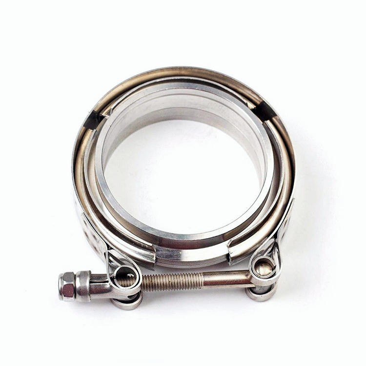 4" Inch Turbo Exhause Down Pipe Stainless Steel V-Band Clamp with Flange #304