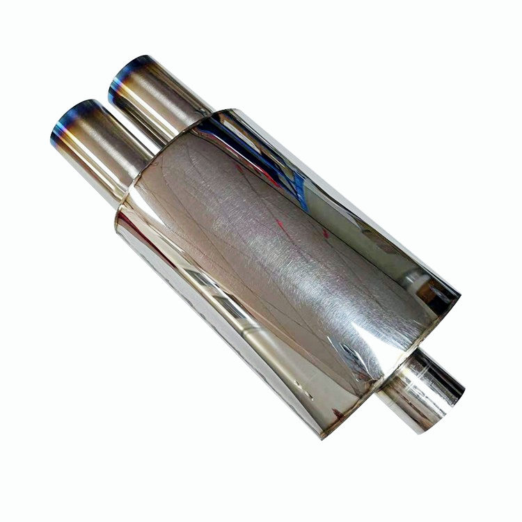 Universal 3" Remis Style DTM Dual Square Tip Stainless Steel 2.5" Inlet Muffler