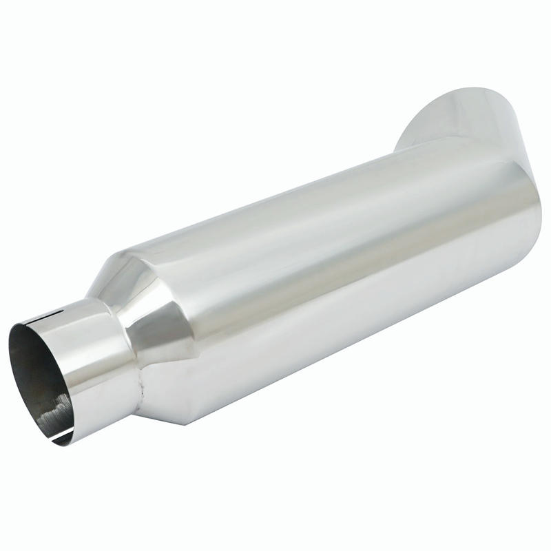 Silver 5" Inlet 8"Out Miter Diesel Smoker Exhaust Stack Tip 36" Long Angle Cut