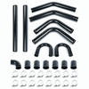 UNIVERSAL 8PC 2.5" ALUMINUM FMIC TURBO INTERCOOLER PIPING+COUPLER DIY KIT BLACK