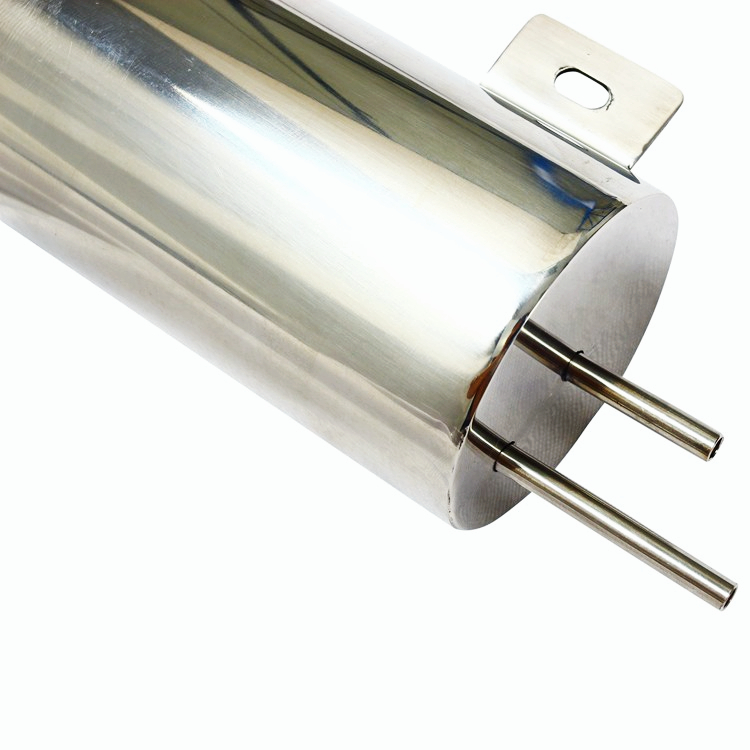 3" x 16" Polished Stainless Steel Radiator Overflow Tank Catch Can 50 OZ