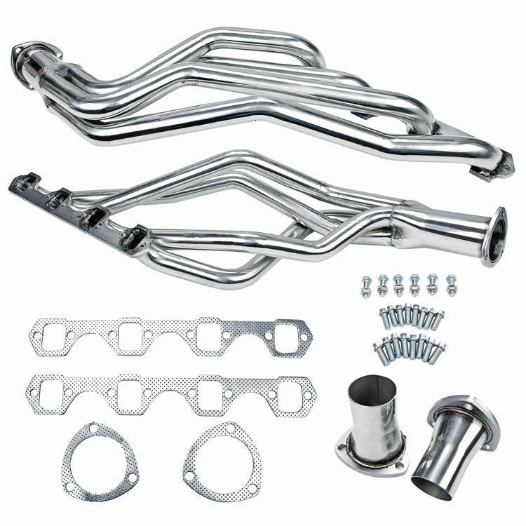 Headers, Block Hugger, Steel, Natural, Street Rod with Chevy, 396, 402, 427, 454, Pair 