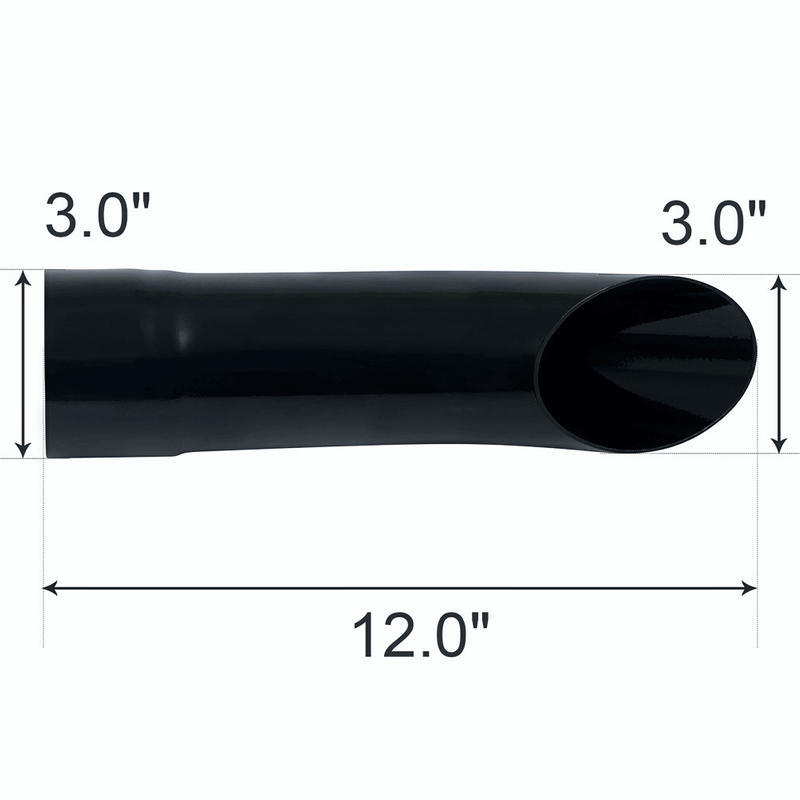 3" Inlet/Outlet 12" Long Turn Down Exhaust Tip Bolt On Tail Pipe Stainless Steel