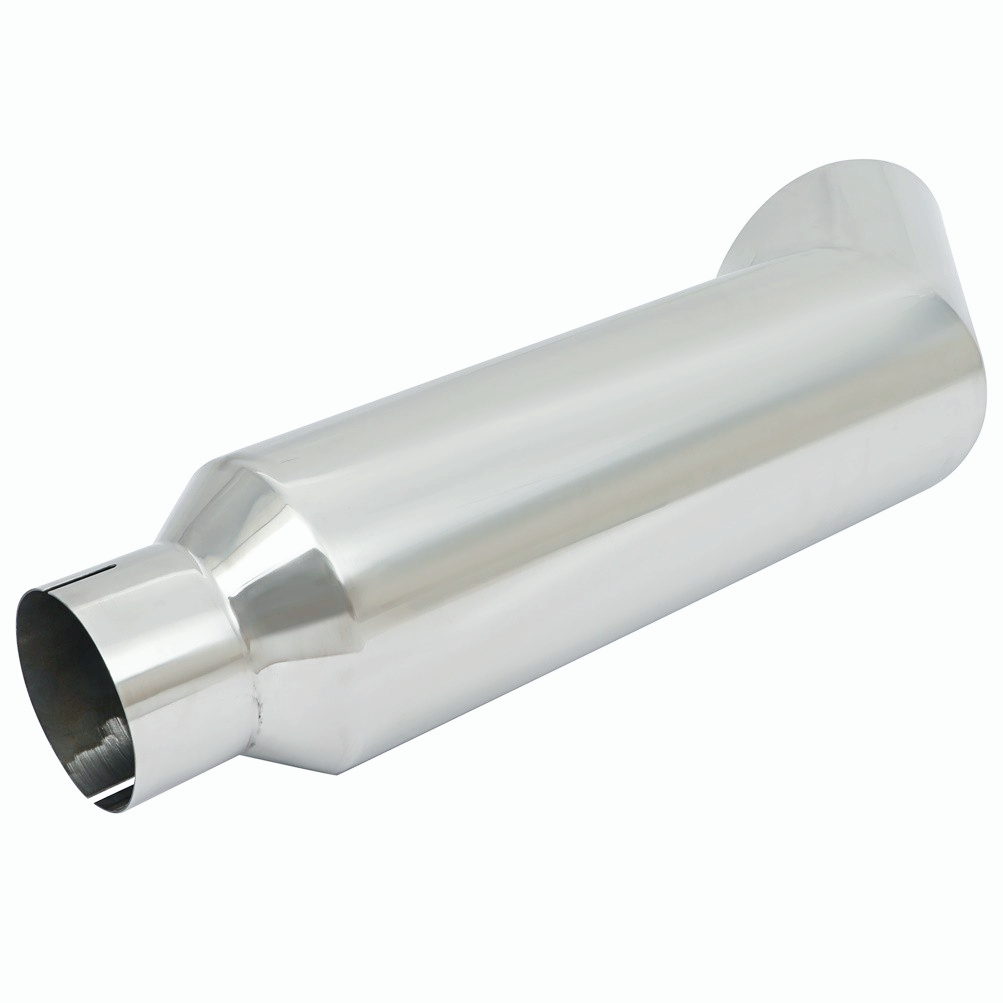 Silver 5" Inlet 8"Out Miter Diesel Smoker Exhaust Stack Tip 36" Long Angle Cut