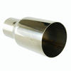 Polished Stainless Sliver Exhaust Single Layer Straight Tip 2X 2.5In 3.5 Out