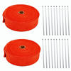 Performance exhaust accessories for exhaust header titanium and red color exhaust wrap