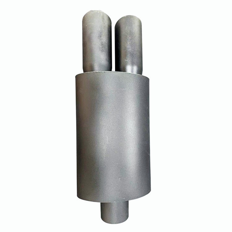 3" Dual Slant Tip DTM 3" Inlet Black Stainless Exhaust Weld-On Muffler Universal