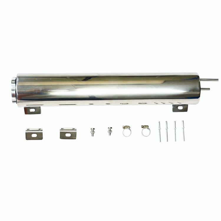 3" x 16" Polished Stainless Steel Radiator Overflow Tank Catch Can 50 OZ