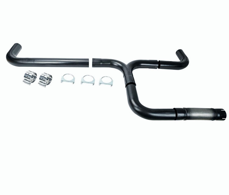 Universal 5" Black Turbo Dual Smoker Diesel Exhaust Stack T Pipe System Kit Ford