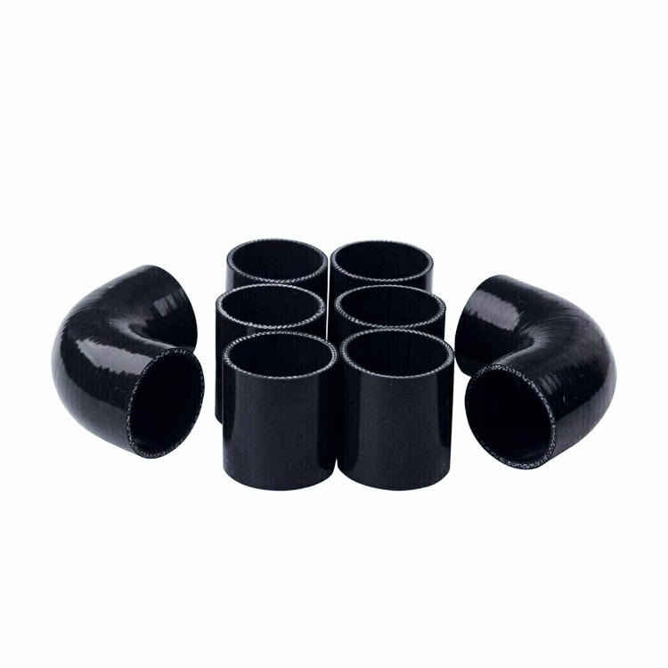 UNIVERSAL 8PC 2.25" ALUMINUM FMIC INTERCOOLER PIPING+SILICONE HOSE+CLAMP SILVER